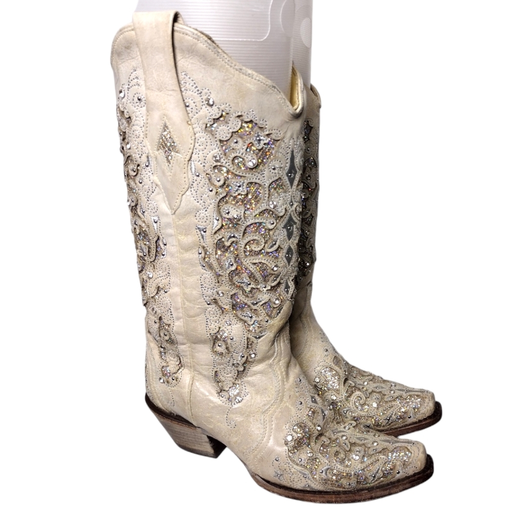 CORRAL A3322 Martina Glitter Inlay Crystals Wedding Fashion Western Boots